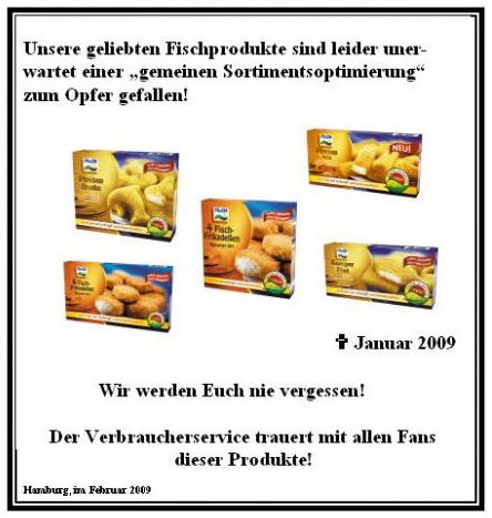 Nachruf auf unsere FRoSTA-Fischprodukte