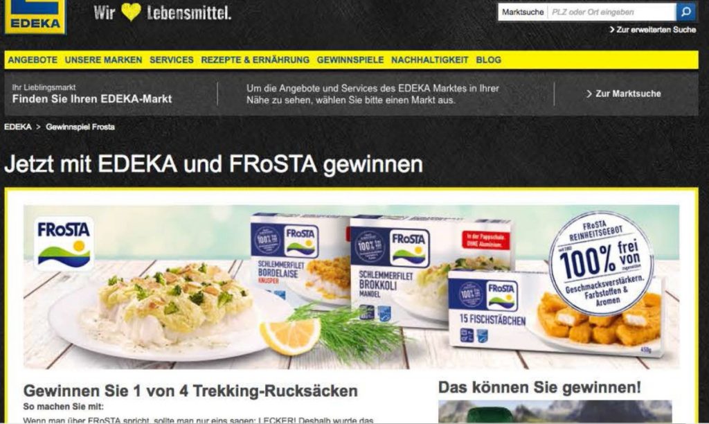 Aktuell: FRoSTA Gewinnspiel auf Edeka.de