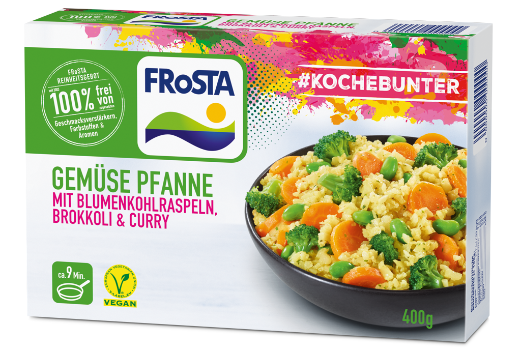 Gemuse Pfanne Mit Blumenkohlraspeln Brokkoli Curry Frosta 