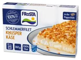 Dose FRoSTA Schlemmerfilet Knusper Käse: Gebackenes Fischfilet mit knusprigen Käsebröseln, 100 % natürlich, 360 g. Nur FRoSTA Tiefkühlprodukte!.