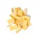 Ein kleiner Stapel ungekochter Pappardelle-Nudeln neben FRoSTA-Tiefkühlprodukten auf weißem Hintergrund.