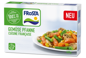 Eine Packung FRoSTA Gemüse Pfanne Cuisine Française: gemischtes Gemüse, 400g, neu. In ca. 12 Min. zubereitet – FRoSTA Tiefkühlprodukt!.