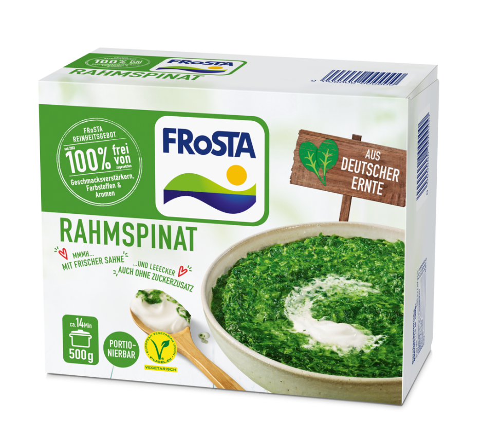 Rahmspinat in der Faltschachtel • Schnell fertig FRoSTA
