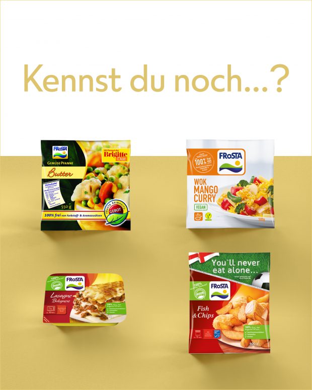Frosta Tiefkühlgerichte mit dem Reinheitsgebot