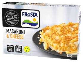 FRoSTA Makkaroni und Käse: vegetarisch, 375g, in 25 Min. fertig, oder in nur 10 Min. Mikrowelle – cremig-käsig auf dem Teller.