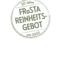 Ein rundes Logo zeigt grünen Text: „20 Jahre FRoSTA Reinheitsgebot seit 2003“ und betont das FRoSTA Qualitätsversprechen.
