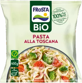 FRoSTA Bio Pasta alla Toscana: vegetarische Pasta mit Brokkoli und Tomaten, 450g, in ca. 8 Minuten fertig - nur FRoSTA Tiefkühlprodukt!.